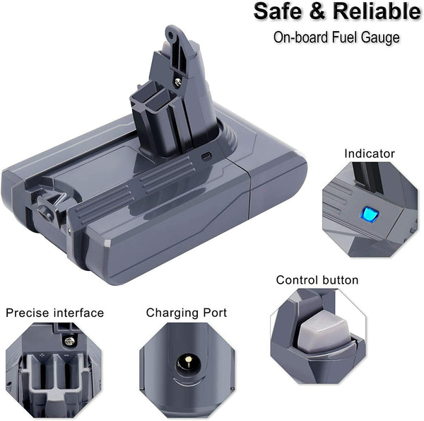 9500mAh For Dyson V6 Battery SV03 SV04 SV09 DC58 DC59 DC61 DC62 DC74 v6 Animal - Lets Party