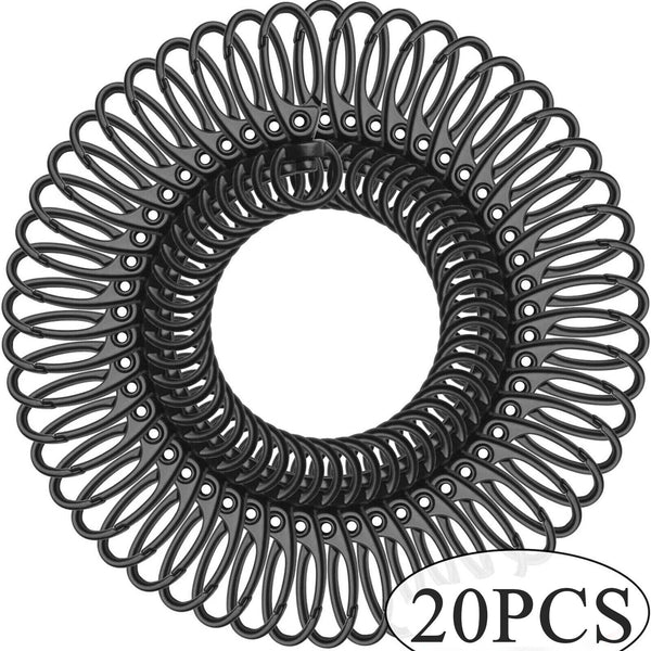 20PCS 35mm Black Lobster Clasp Swivel Trigger Clip Keychain Snap Hook Key Rings