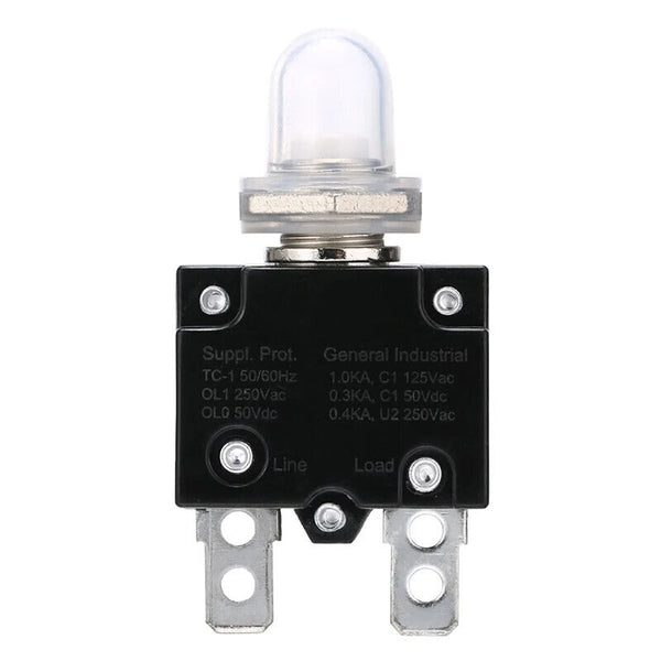 1/5x 5-15 AMP Push Button Manual Reset Thermal Circuit Breaker Overload Switch