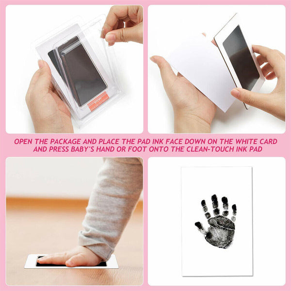 Baby Handprint Footprint Paw Print Keepsake Card Photo Frame Kit for Newborn Pet - Lets Party