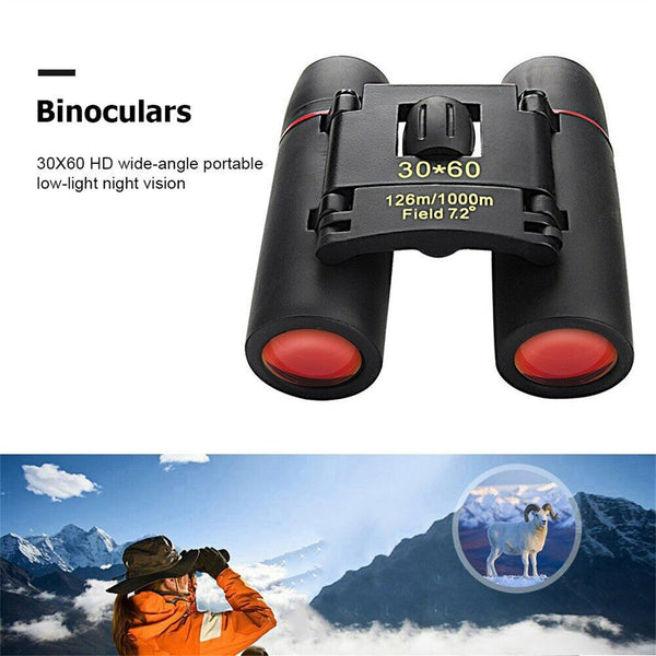 Day Night Vision Binoculars 30x60 Zoom Outdoor Travel Hunting Folding Telescope