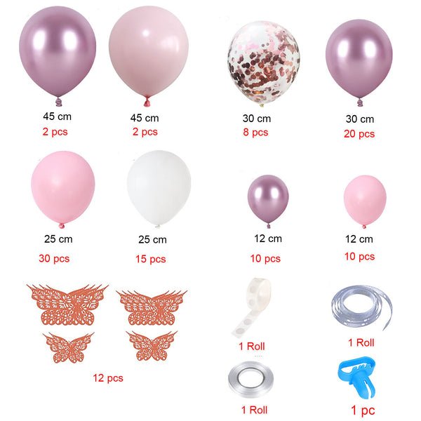 Pink Confetti Balloon Garland Arch Kit Butterfly Birthday Wedding Party Decor AU