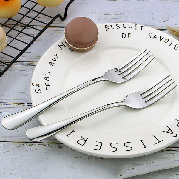 12PCS Stainless Steel Dinner Thick Forks 19.5cm Kitchen Tableware Cutlery Glossy