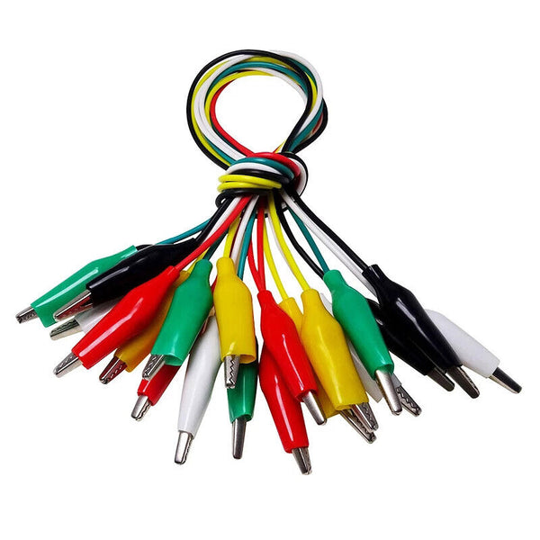 10PCS Electrical Alligator Clips Test lead Jumper Wire Crocodile Cable Wire AU