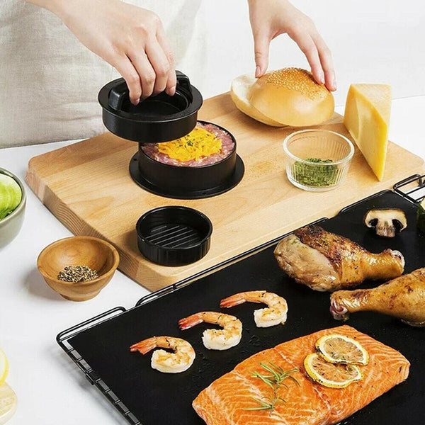 5in1 Hamburger Press Mould Stuffed Non-stick Burger Patty Maker Kitchen Tools AU