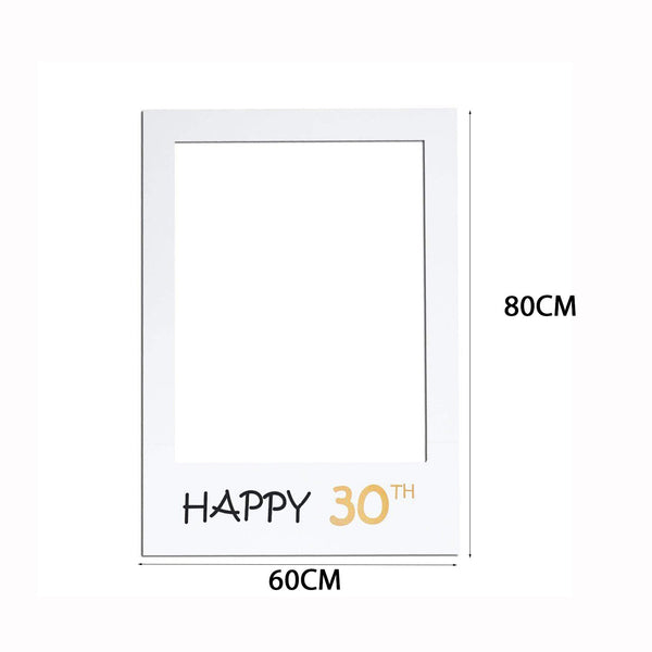 30th Birthday Photo Booth Props Set with Picture Frame Birthday Party Supplies