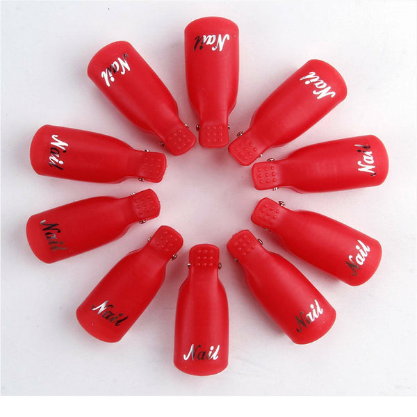 10-100X Plastic Nail Decor Decal Design Cap Clip UV Multicoloured Nail Tool Nail