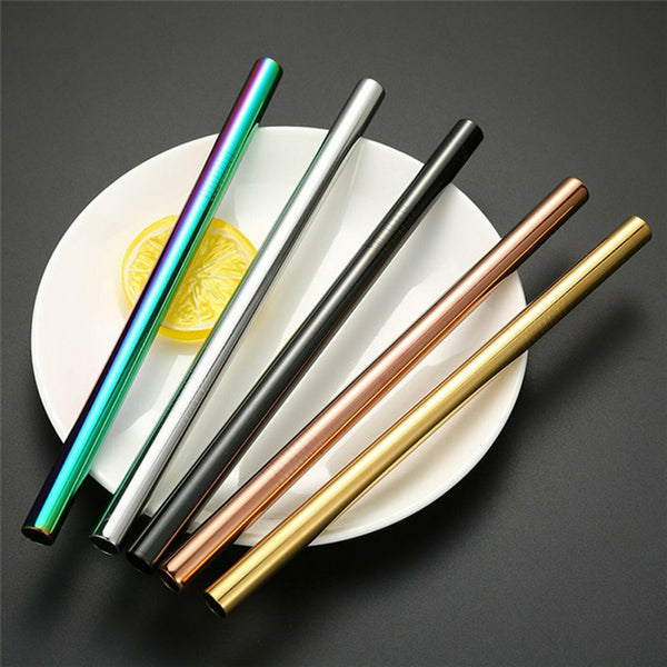 Thick Shake Milkshake Stainless Steel Straws Reusable Metal Drinking Straw Brush - Lets Party