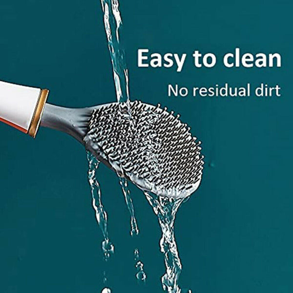 Silicone Water Drop Toilet Brush And Holder Set Wall-Mounted Cleaning Brush Tool - Lets Party