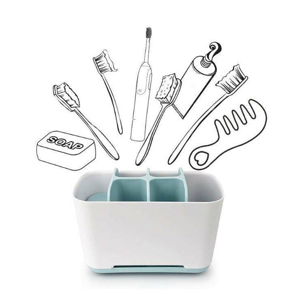 Blue toothbrush holder bathroom storage large multifunctional storage box - Lets Party