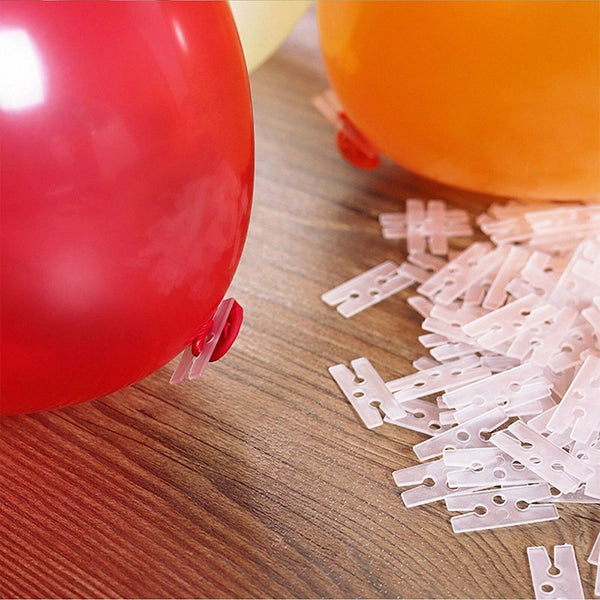 100 X Balloon Clips H shaped Clip Tie Filled Helium Air Balloons Wedding Party - Lets Party