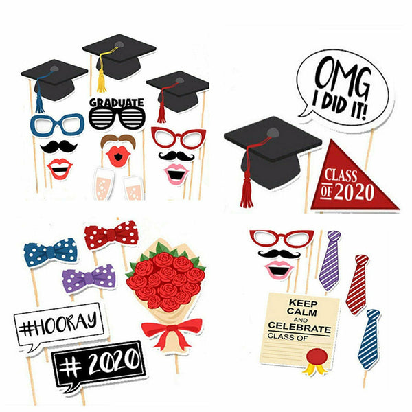 30pcs Graduation Party Photo Booth Props Graduated 2020 School Uni Decorations - Lets Party