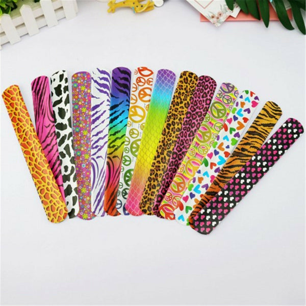 30PCS Mixed Wrist Snap Slap Bands Kids Party Favor Novelty Toys Play band NEW  - Lets Party