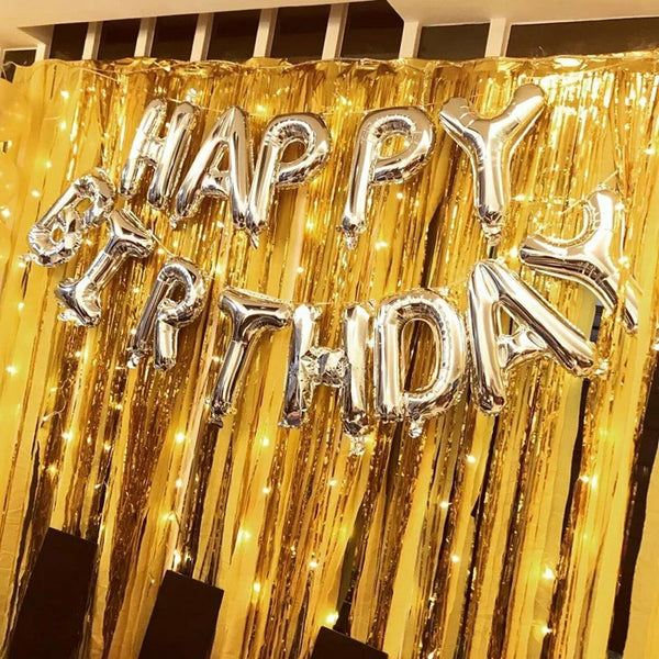 40cm 3D Happy Birthday Letters Balloons Inflating Foil Banner Bunting Celebrate - Lets Party