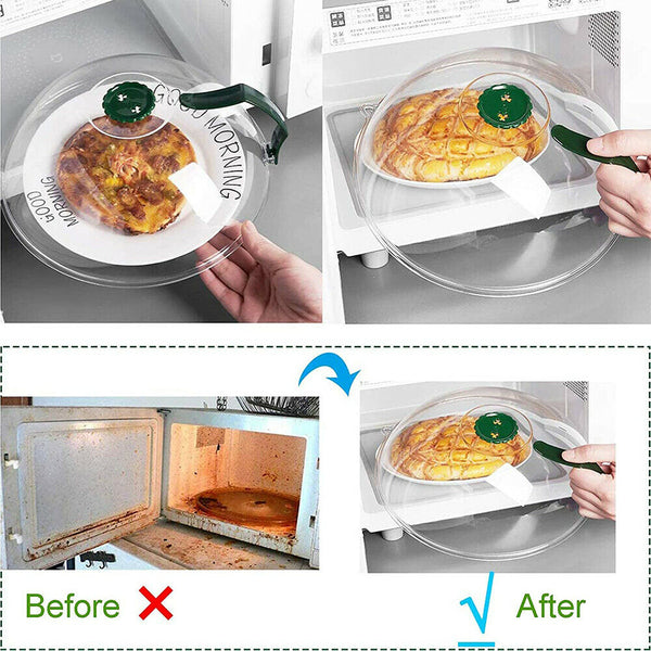 Microwave Food Dish Anti-Splatter Cover Guard Lid With Steam Vents Plate Covers - Lets Party