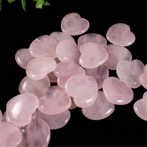 10X Heart Shaped Natural Rose Quartz Crystal Palm Healing Love Gemstone Pink AU