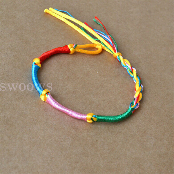 10pcs Boho Bracelets Handmade Thread Woven Friendship Cords Hippie Anklet Braid