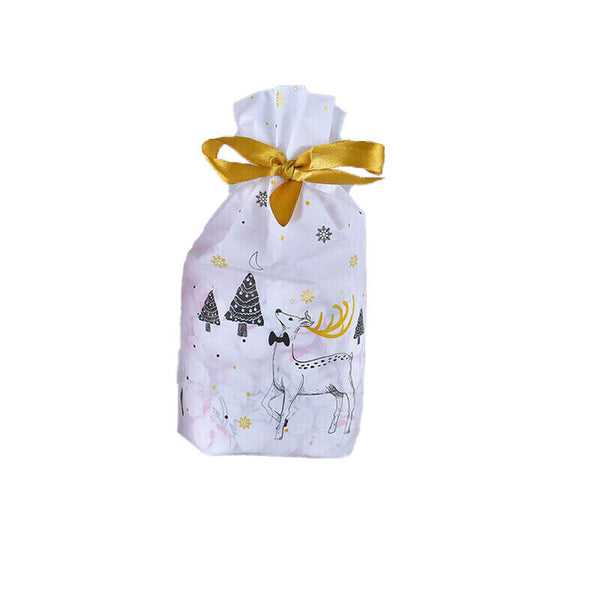 10PCS Plastic Candy Bags Christmas Elk Candy Sweet Treat Bags Biscuit 15*23.5CM