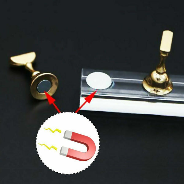 Magnetic Nail Tip Display Stand Holder Practice Set Art Training Tool Finger AU