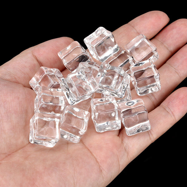 Fake Acrylic Ice Cube Artificial Wedding Party Photography Display Clear