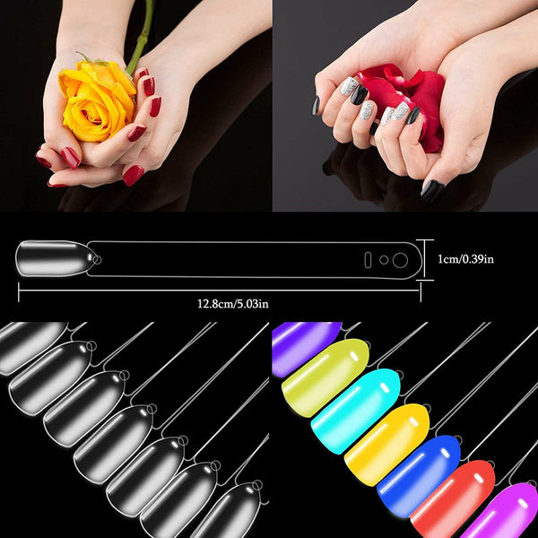 False Fake Nail Polish Colour Display Wheel Chart Sticks Tips Swatch