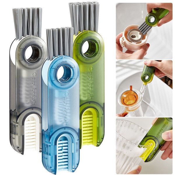 1/3pcs 3 in1 Tiny Bottle Cup Lid Detail Multi-Functional Crevice Cleaning Brush