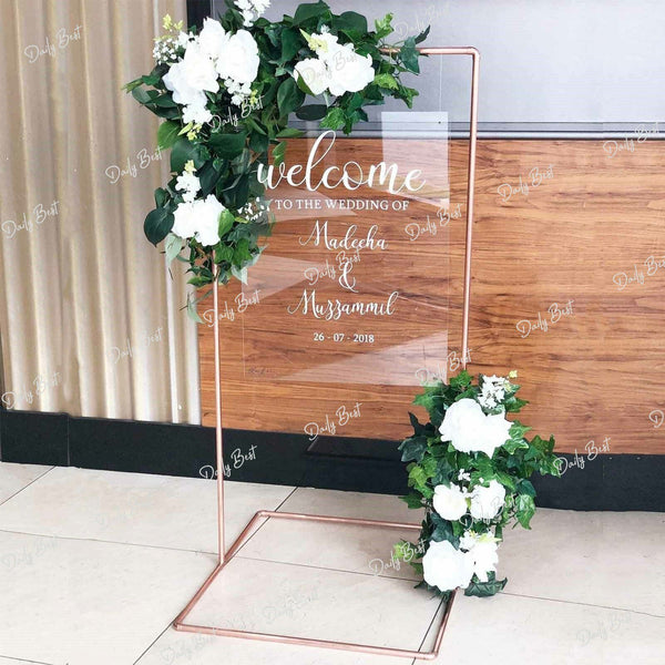 50x70cm Rectangle Acrylic Board Wedding Welcome Sign Circle Baby Shower Engageme