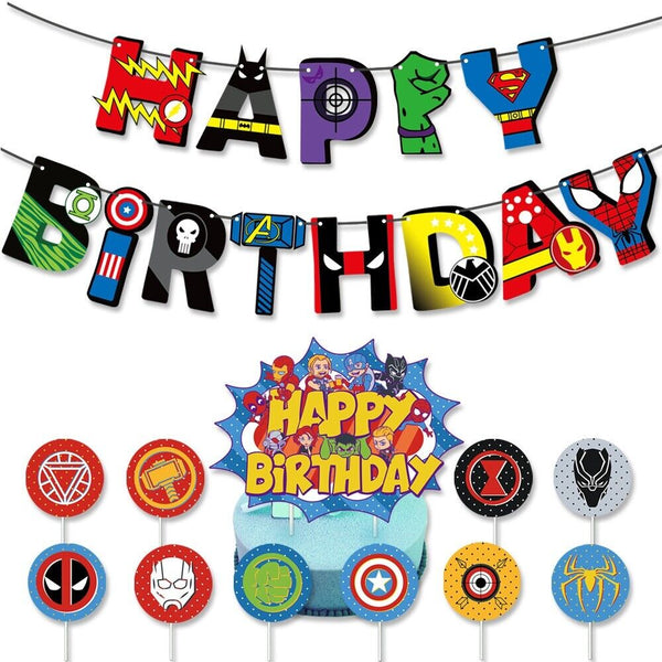 Avengers Party Supplies Set – Kids Superhero Birthday Decorations Kit