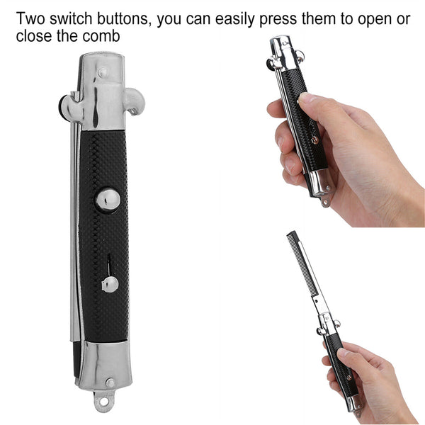 1/2PCS 50s Brush Boy Hair Prop Flick Teddy Floding Comb Switch-Blade Pocket Comb