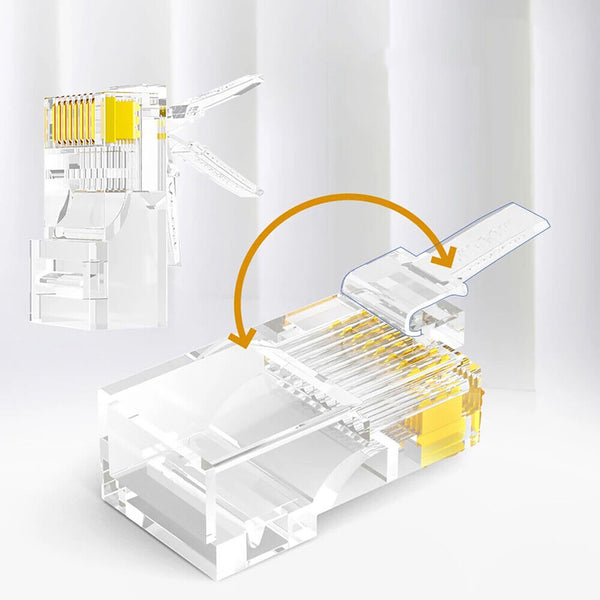 50X RJ45 Connector CAT6 Plug Modular Crimp 8P8C CAT5e Network Ethernet Cable AU