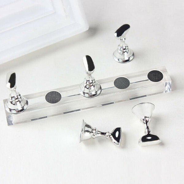 1 Set Acrylic Nail Art Practice Display Stand Magnetic Nail Art Tips Holders AU