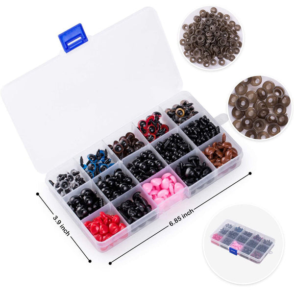 752PCS Safety Eyes and Noses with Washers Colorful Plastic Safety Eyes and Noses