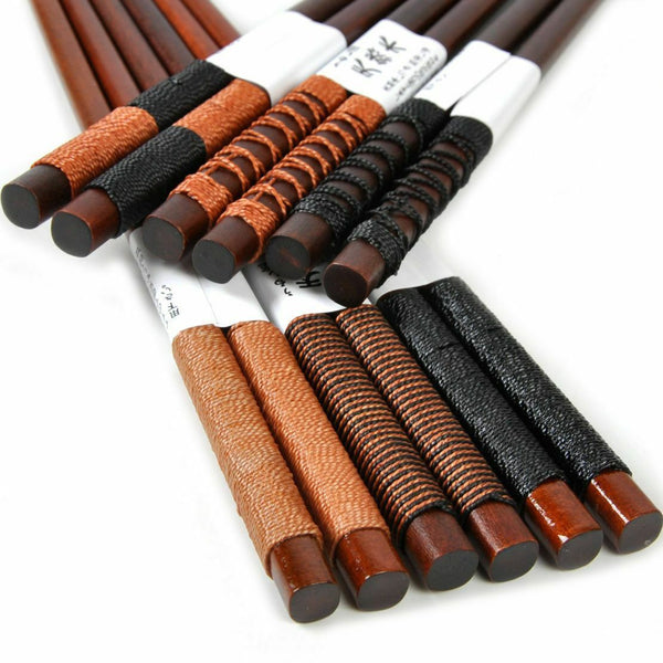 6Pairs Handmade Wooden Chopsticks Classic Japanese Natural Chestnut Wood Gift AU