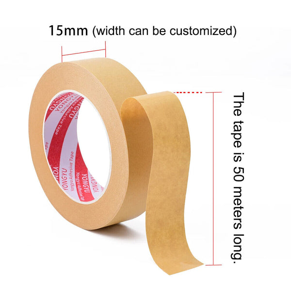 2x Kraft Brown Paper Tape Picture Framing Packing Tape Self adhesive 15mm Craft