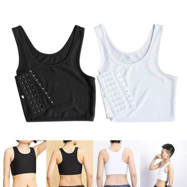 Breathable Short Chest Undershirt Buckle for Tomboy Vest Flat Trans Binder LesAU