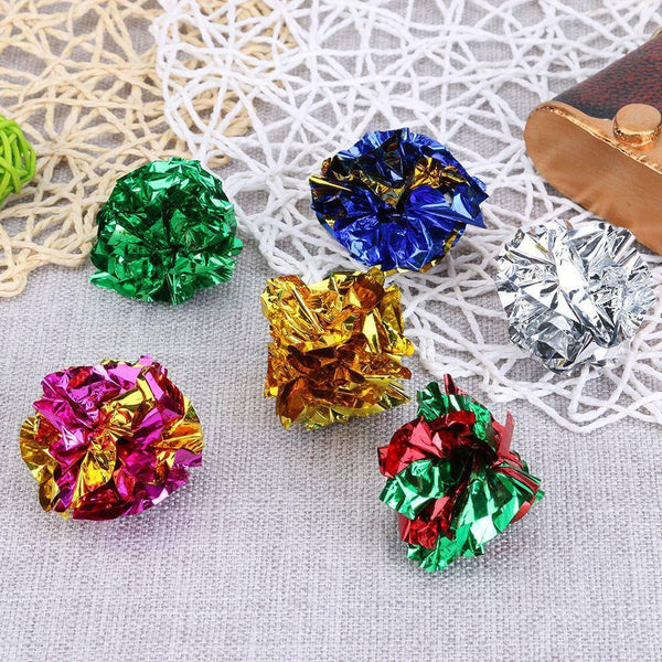 Cat Crinkle Balls Kitty Fun Toy Interesting Crinkly Sounds Soft New AU