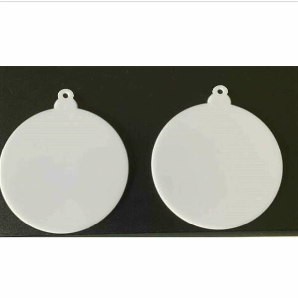 20 Pcs Clear Blank Acrylic Christmas Bauble DIY Xmas Decoration 75mm Flat Decor