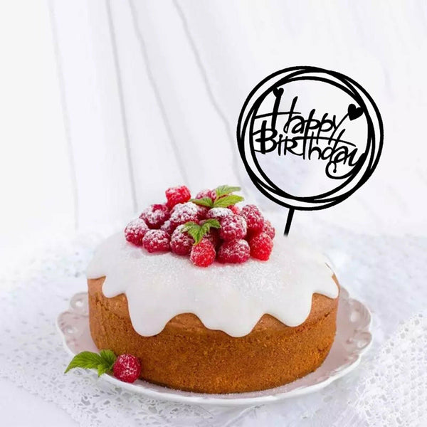 2x Happy Birthday Cake Topper Colour Printed Acrylic Party Decorations AU STOCK