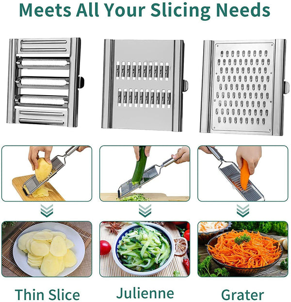 Multi-Purpose Vegetable Slicer Peeler Stainless Steel Grater Shredder Cutter AU