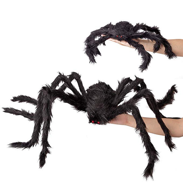 4Pcs Black Giant Spider Halloween Decoration Haunted House Prop Indoor Outdoor A - Lets Party