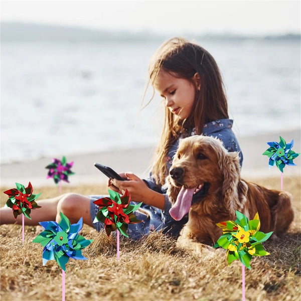 Plastic Windmill Pinwheel Wind Spinner Kids Toy Lawn Garden Party Decor