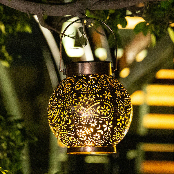 2PCS Solar Powered LED Morrocan Lantern Hanging Outdoor Garden Lamp Light Adorn
