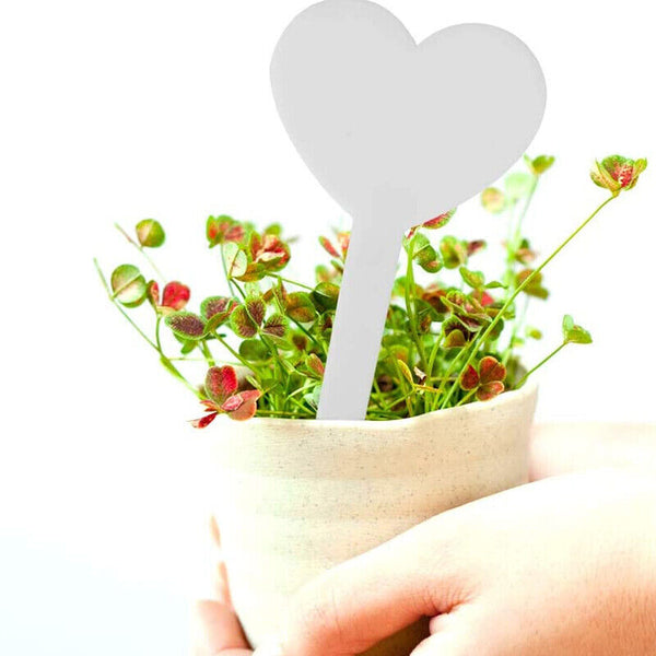Up to 200X Heart-Shaped Plant Labels Flexible Plastic Garden Tag Nursey Seeding