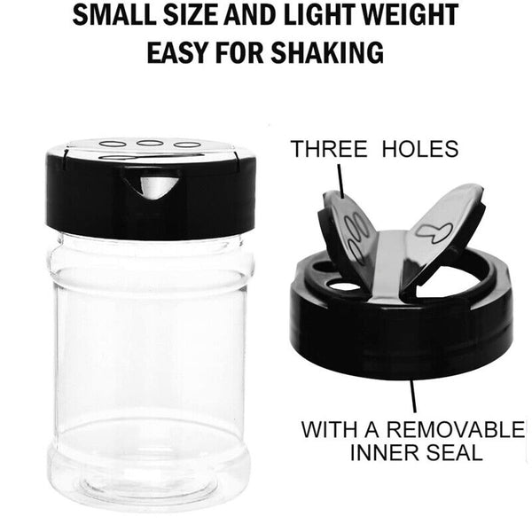 24PCS Plastic Spice Bottles Jars Containers Shaker Lid Empty Bottles 100ML AU