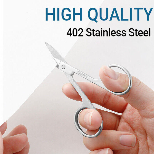 10x Stainless Steel Manicure Eyebrow Nose Eyelash Cuticle Scissors Curved Tools