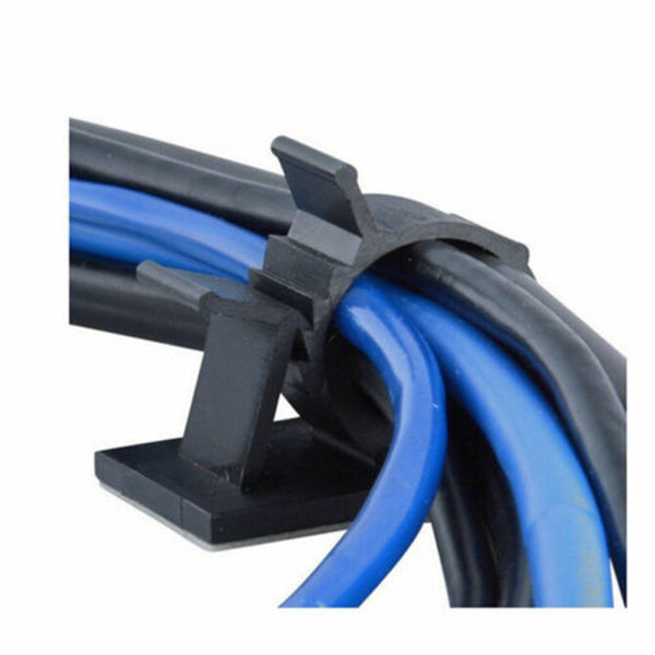 Adhesive Cord Management Cable Clip Black Wire Holder Organizer Clamp