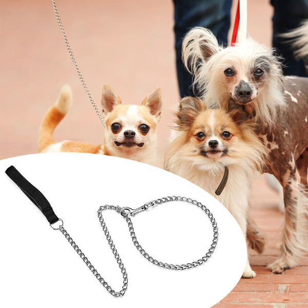 120cm Pet Dog Puppy Metal Chain Lead With Soft Padded Handle Leash Duty New AU