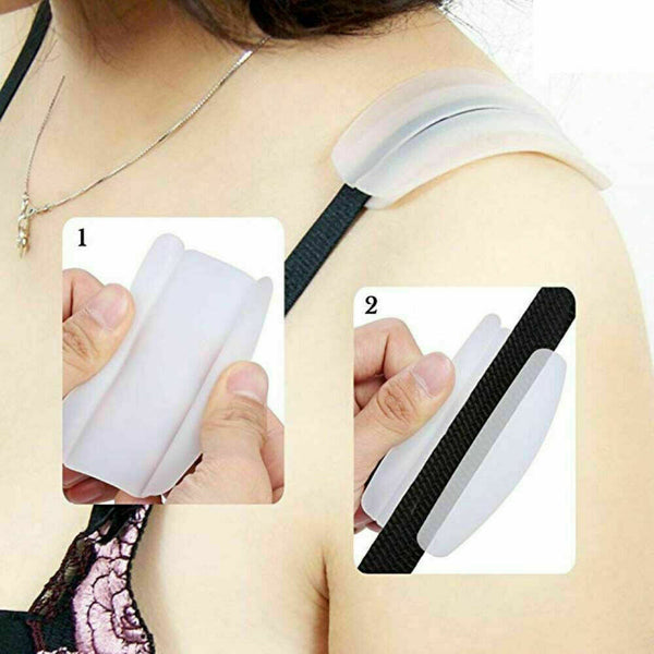 Silicone Under Bra Strap Pads Cushions Holder Non-slip Shoulder Pain Relief