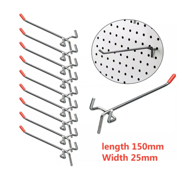 50PCS 50mm Metal Pegboard Hook PEG Borad Hooks Wall Display Storage Hanger Hook