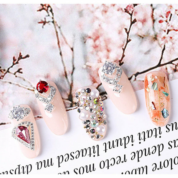 1400X Deluxe Flatback Rhinestones Box Clear Blue Violet Gold Nail Art Gems Decal